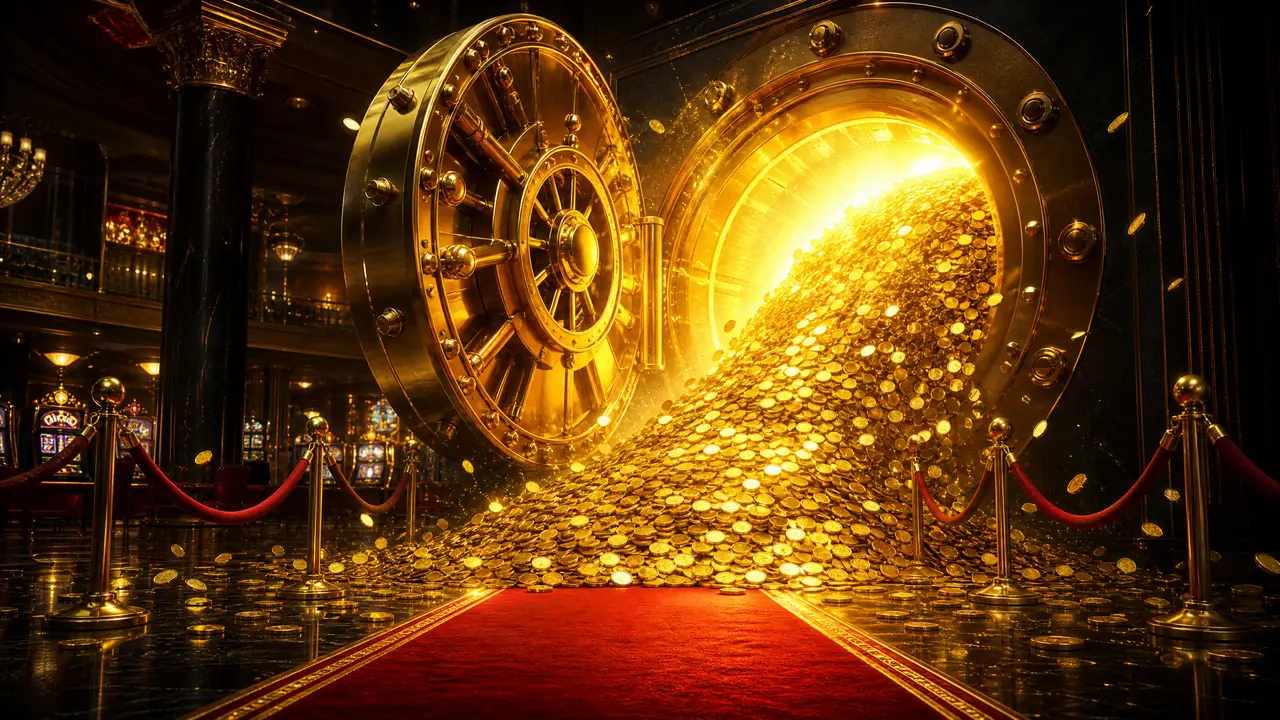 Ilustrasi brankas jackpot terbuka